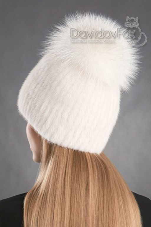 Шапка Лыжница норка жемчуг