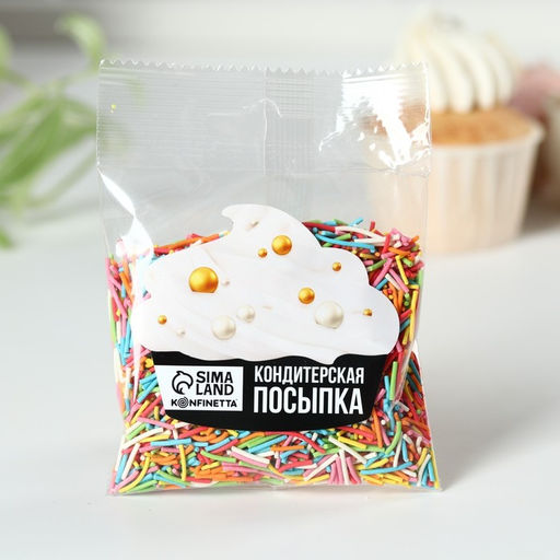 Цена за 2 шт. Кондитерская посыпка для куличей вермишель «Светлой Пасхи»: красная, желтая, голубая, розовая, зелёная, белая, 50 г.