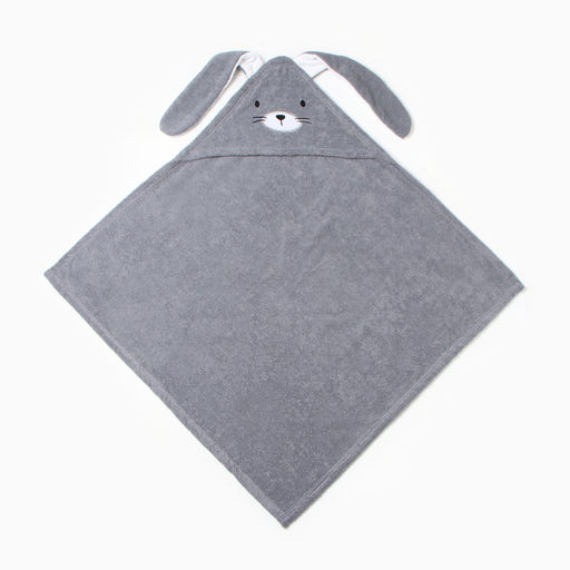 Махровое полотенце с уголком Зайка, 75*75 см, хлопок 100% - Крошка я фото 2