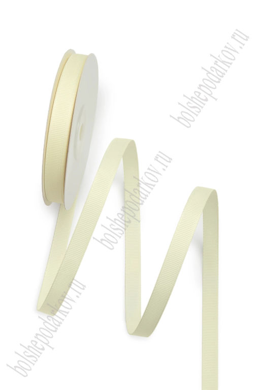 Лента репсовая 1 см*20 ярд "1 сорт" (SF-1346) кремовый №0009