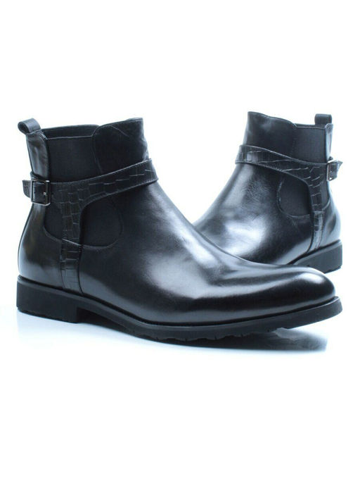 01-H9003-B82-SW3 BLACK Ботинки демисезонные мужские (натуральная кожа)