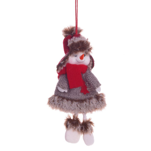 Изделие декоративное "Снеговик в шубке", L8 W5 H19 см, 4в.