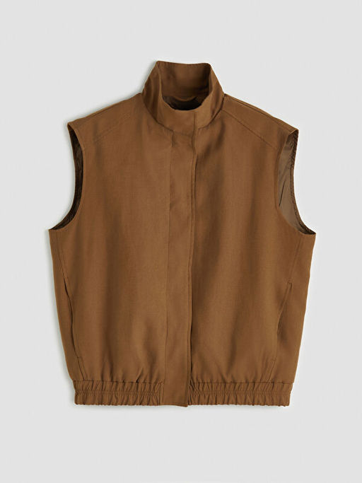 Dik Yaka Oversize Kad?n Yelek