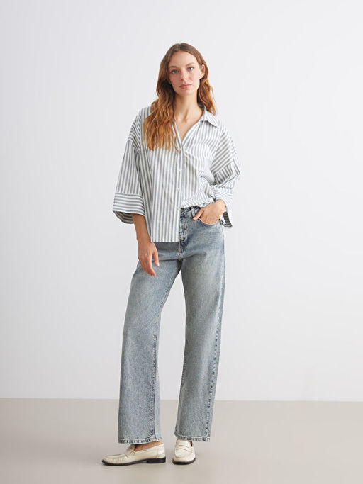 ?izgili Oversize Kad?n G?mlek