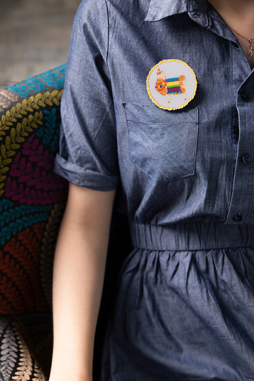 Набор для вышивания PANNA Живая картина JK-2189 Брошь. Лама 5.5 х 5.5 см