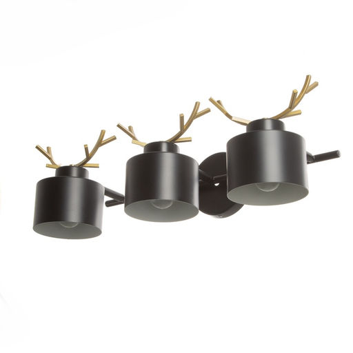 Бра «Сохата», 3хЕ27, 40 Вт, 60×15×22 см, чёрный с золотом