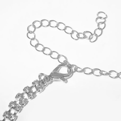 Чокер Водопад мини, цвет белый в серебре, 30 см - Queen fair фото 2