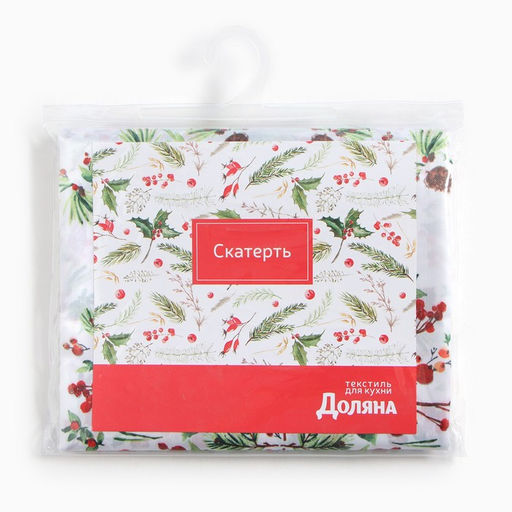 Цена за 2 шт. Скатерть Доляна Хвойный узор 145?220 см, 100% п/э