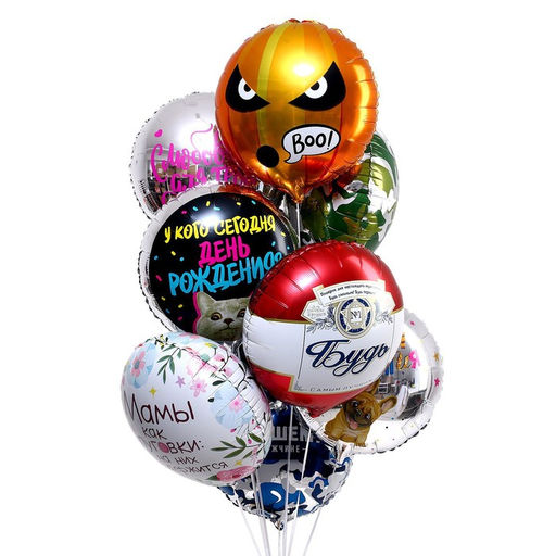 Цена за 5 шт. Воздушный шар фольгированный 18" «Мамы как пуговки», круг