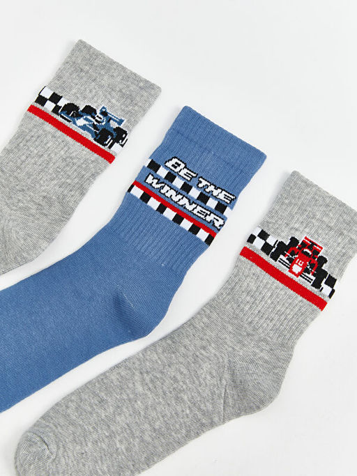 Desenli Erkek ?ocuk Soket ?orap 5li