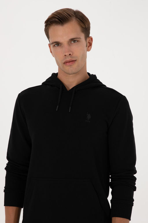 Erkek Regular Fit Kapi_onlu Siyah Basic Sweatshirt Sepette S_rpriz _ndirim - U.s. polo assn фото 2