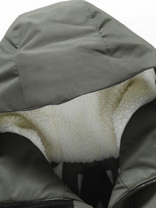 Парка зимняя подростковая для мальчика с капюшоном цвета хаки 9533Kh - Valianly фото 11