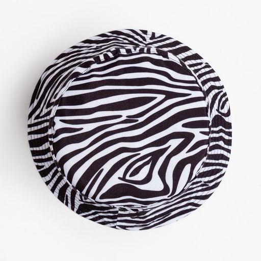 Панама женская MINAKU принт зебра, чёрная, белый, размер 56-58
