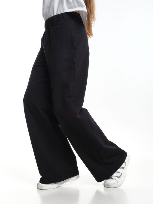 Брюки с карманами черные школьные штаны 22-2008 черный - Mini maxi фото 7