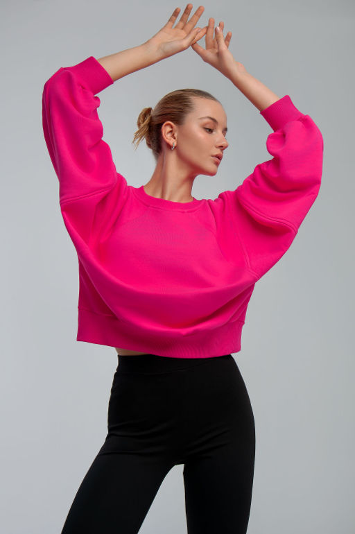 Арт. 15110/2 Свитшот женский укороченный one size (42-50) Цвет:фуксия - Калинка фото 2