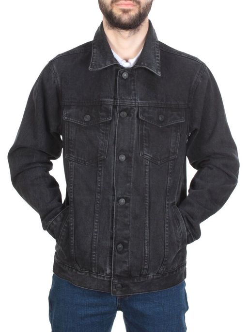 5922 BLACK Куртка джинсовая мужская VH JEANS (80% хлопок, 15% полиамид, 5% спандекс) - Фабричный китай фото 2