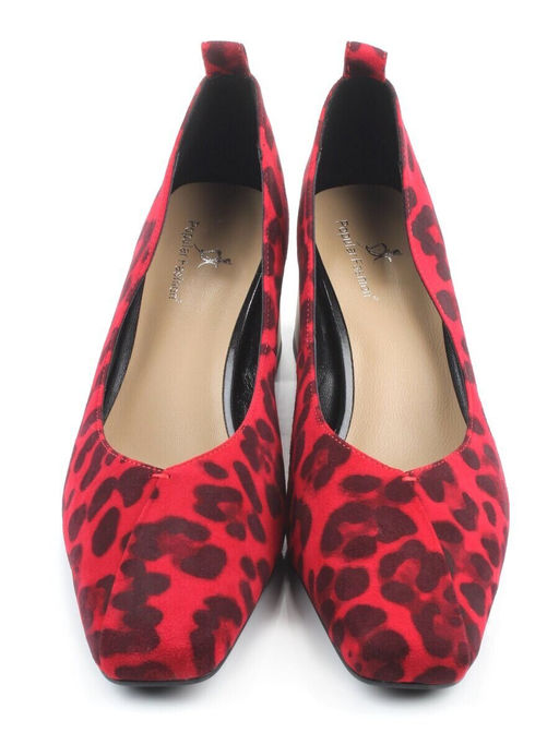 06-A129A-753PN RED/LEOPARD Туфли женские (натуральная замша)