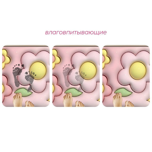 Коврик для дома Доляна Pink Flowers, влаговпитывающий, 40?60 см, розовый фото 4