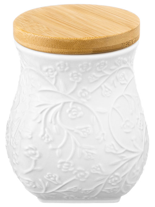 Банка д/хранения 700 мл 10,5*10,5*13 см Веточки - цветочки+ дерев. крышка с силик. упл. - Elan gallery фото 23