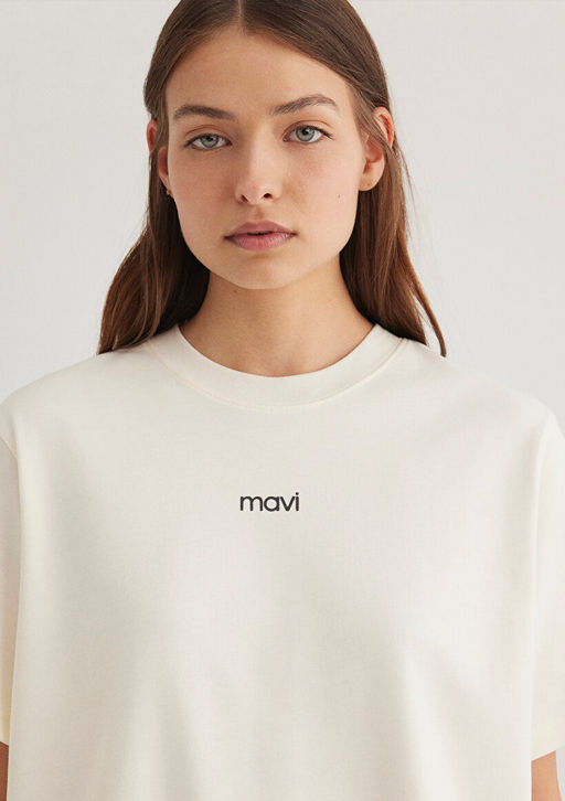 Mavi Logo Bask?l? Beyaz Tisort  фото 5