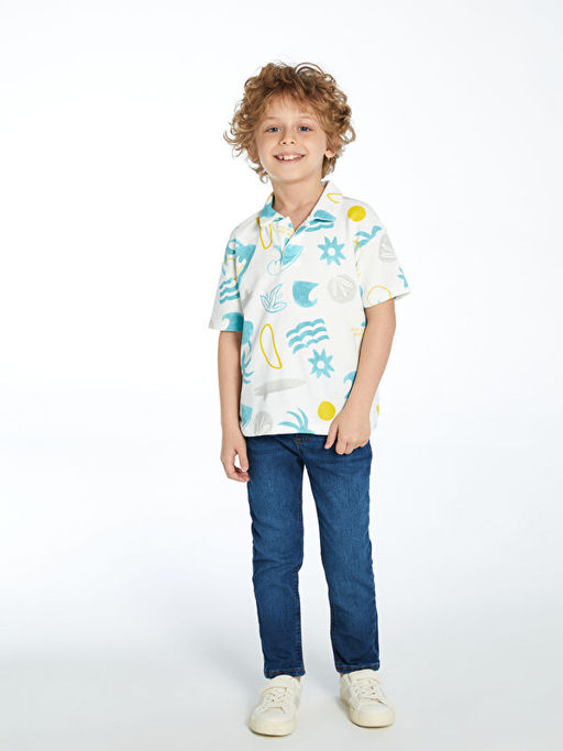 Resort Yaka Bask?l? Erkek ?ocuk Ti??rt