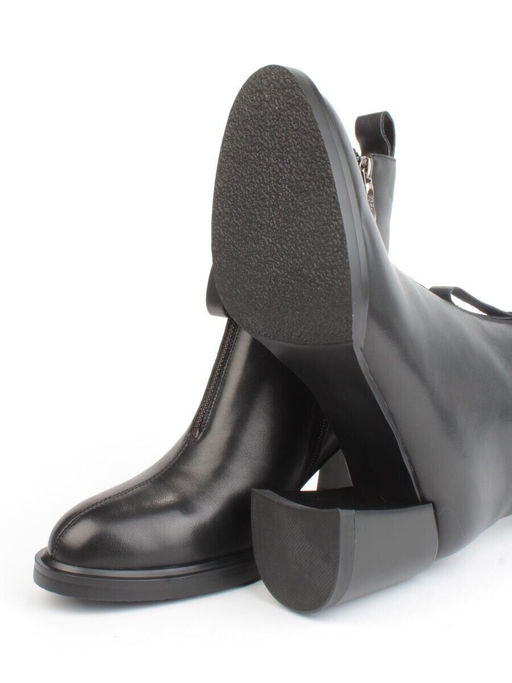04-M3-L808 BLACK Ботильоны зимние женские (натуральная кожа, натуральный мех)