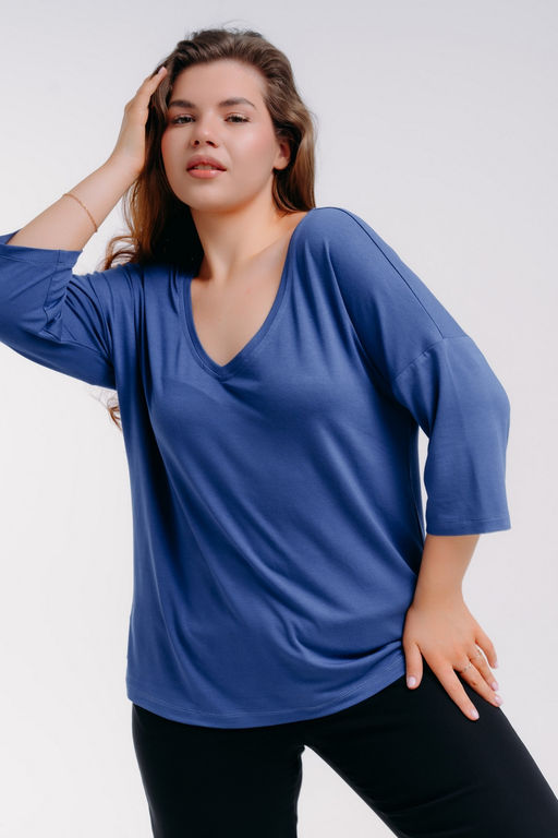 Футболка женская из вискозы Марина индиго - Амадэль фото 5