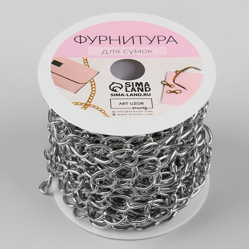 Цепочка для сумки, железная, 11 16 мм, 10 0,5 м, цвет серебряный - Арт узор фото 4