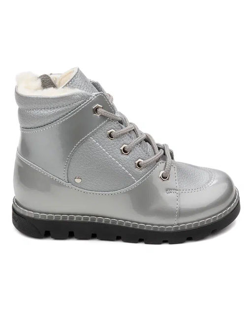 Ботинки детские шерсть 23016 кожа, ЛОНДОН серебристый - Tapiboo фото 3