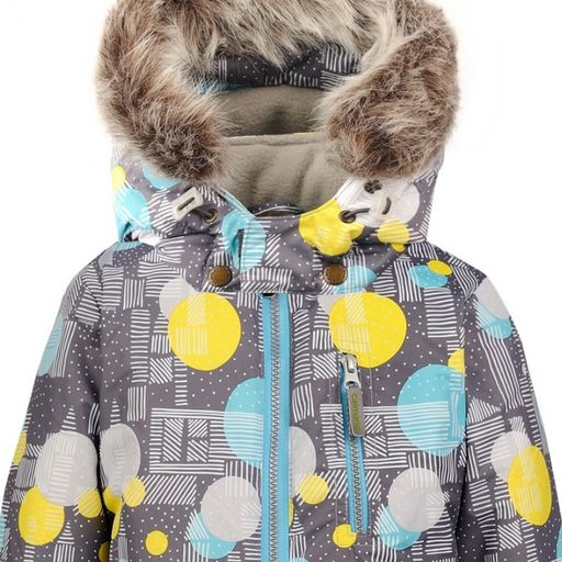 Зимний комбинезон для детей с лямками, MATTY 2210 Серый-жёлтый - Caimano фото 11