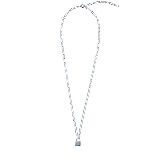 Колье - цепь с замком из серебра