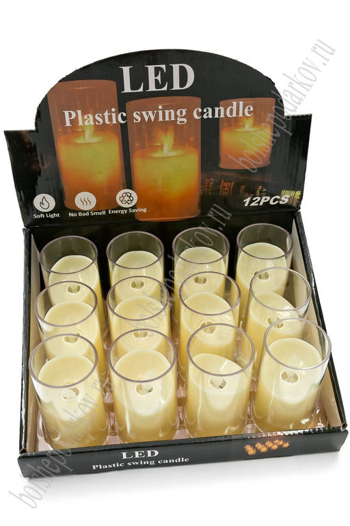 Набор свечей светодиодных на батарейках 5*5*10 см (12 шт) SF-7552, №4