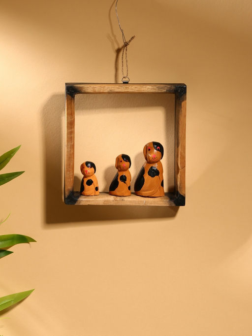 Сувенир интерьерный «Собаки в рамке», 19×19 см, дерево