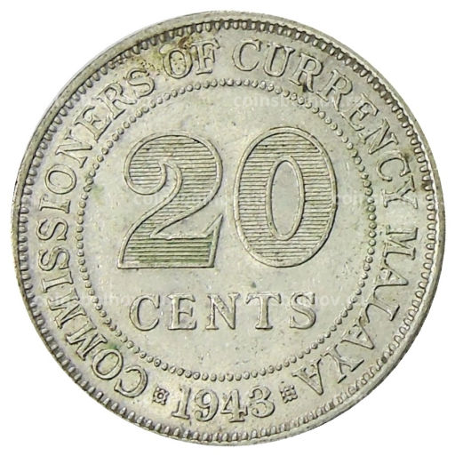 20 центов 1943 года Малайя