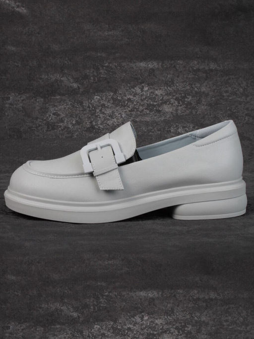 03-PDJ71-3 LT. GRAY Лоферы женские (натуральная кожа)