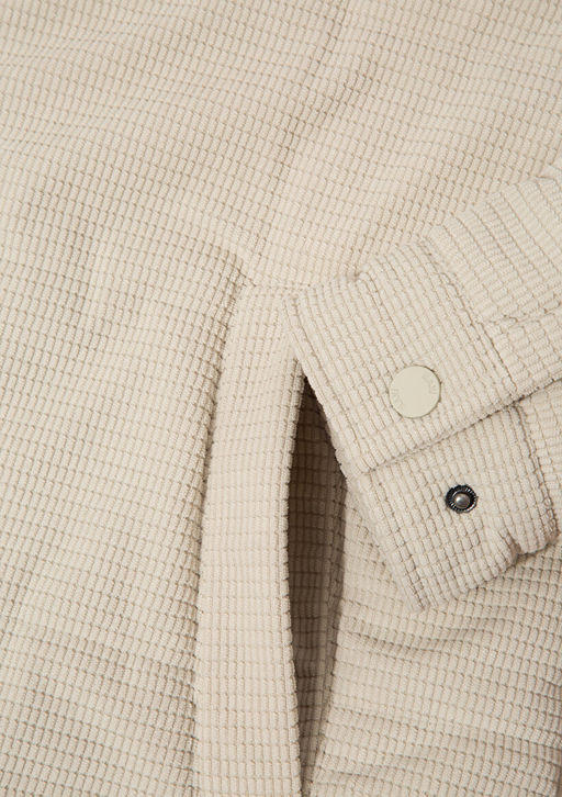 Kapitone Bej Kadife Ceket - Mavi фото 10