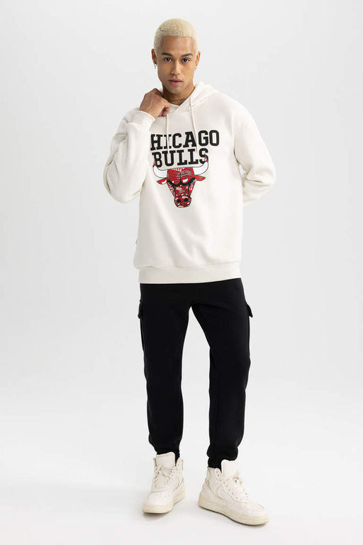 DeFactoFit Толстовка свободного покроя с капюшоном NBA Chicago Bulls  фото 2
