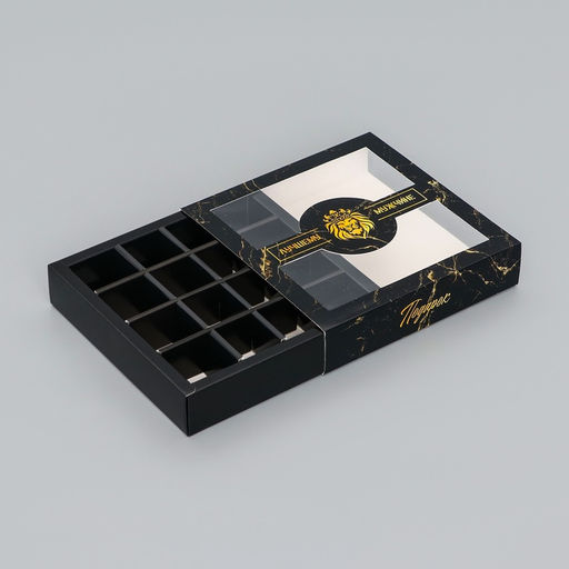 Цена за 3 шт. Коробка для конфет 16 шт. «Подарок настоящему мужчине», 17.7×17.7×3.8 см