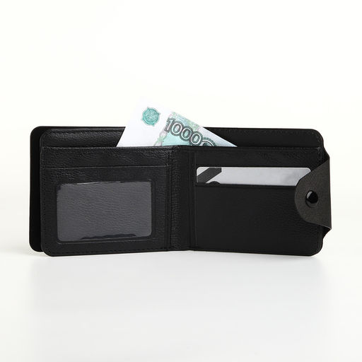 Кошелёк детский «Коала», маленький, на кнопке, чёрный