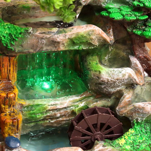 Фонтан «Каменная стена под деревом», 30×17 см, с подсветкой, без шарика