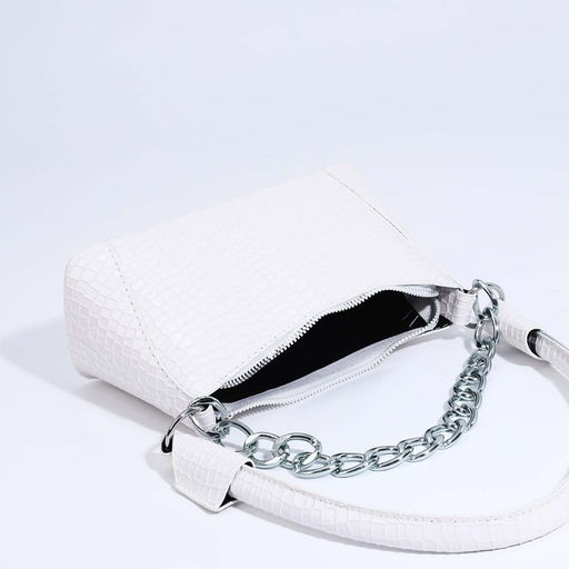 Сумка-багет на молнии, цвет белый - Simaland фото 5