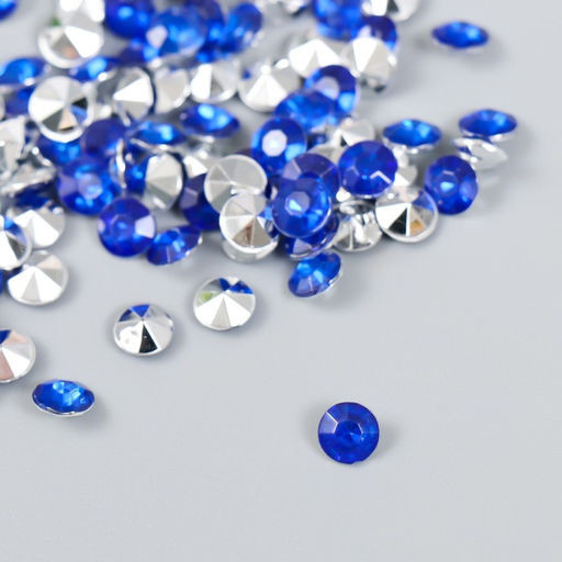 Цена за 2 шт. Декор для творчества в бутылочке Стразы. Ярко-синий набор 250 шт d=0,6 см 4х3х3 см - Арт узор фото 2