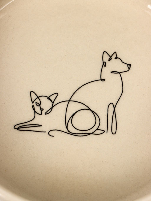 Миска керамическая Кошачьи лапки 180 мл - 10.510.54 см, бежевая - Пижон фото 4