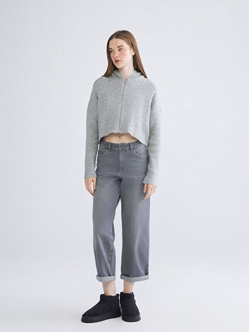 Kap??onlu Crop Kad?n Triko H?rka