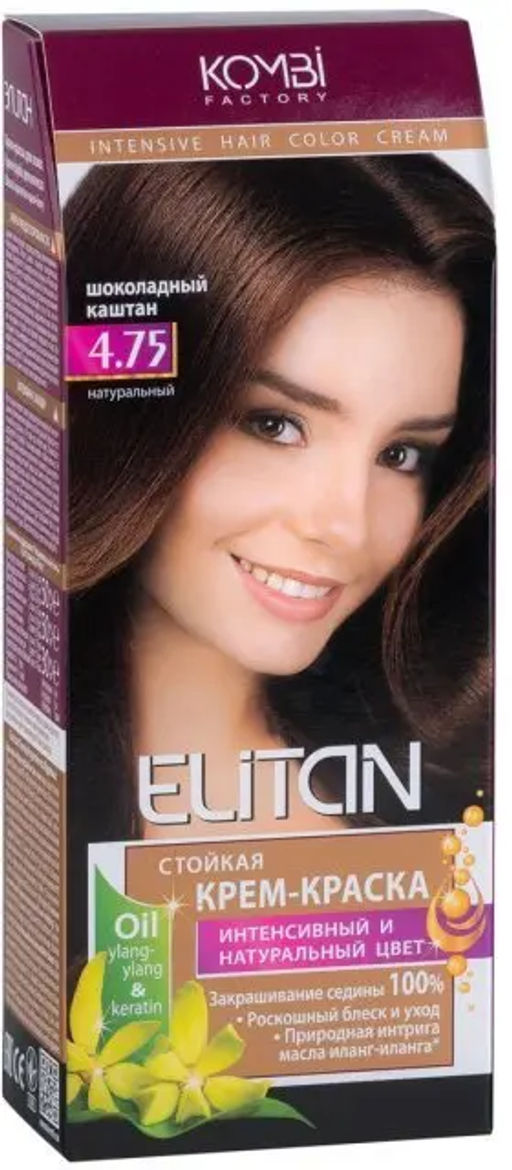 Стойкая крем-краска д/в "ЭЛИТАН" №4.75 шоколадный каштан . 30