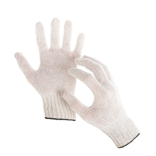 Цена за 10 шт. Перчатки рабочие, хб, вязка 7 класс, 3 нити, размер 9, без покрытия, белые