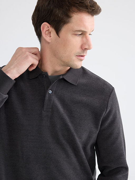 Polo Yaka Erkek Sweatshirt