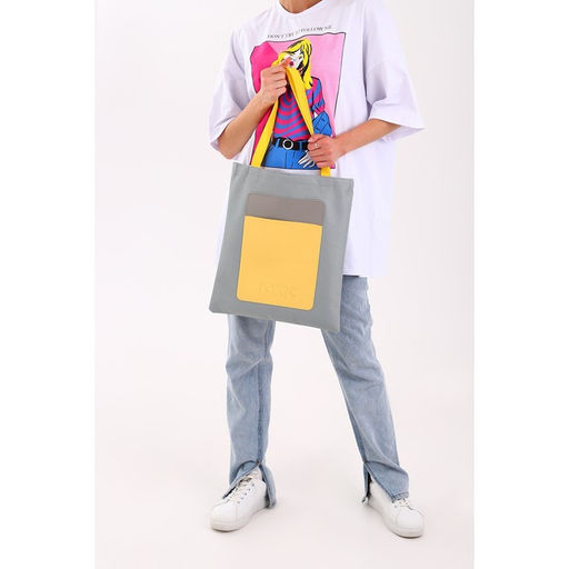 Сумка-шопер с карманом TOXIC, серый цвет, 40 х 35 см - Nazamok фото 12