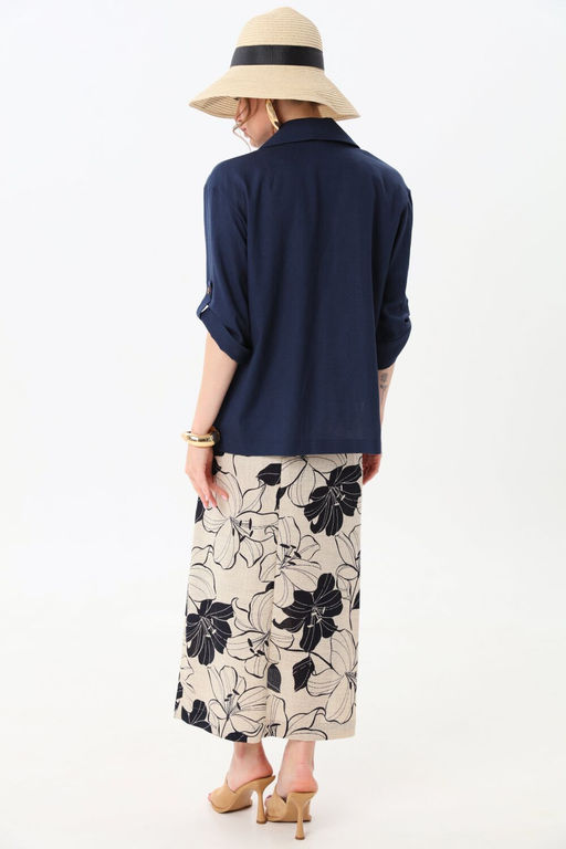 Юбка NIKVA н971-2 сине-песочные лилии фото 4