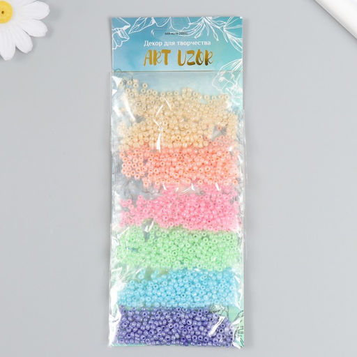 Бисер круглый 8/0 «Перламутр. Маршмеллоу», 6 цветов × 10 г, 20×8×0.7 см